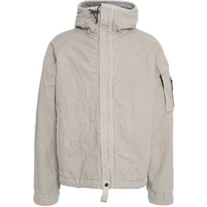 Stone Island, Heren, Jassen, Grijs, Maat: 2XL Corduroy,