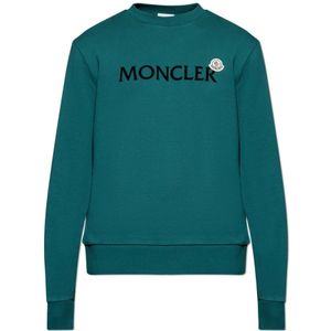Moncler, Heren, Sweatshirts & Hoodies, Groen, Maat: 2XL Katoen,
