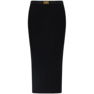 Elisabetta Franchi, Dames, Rokken, Zwart, Maat: XS Viscose,