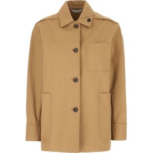 Max Mara, Dames, Jassen, Bruin, Maat: S Katoen,