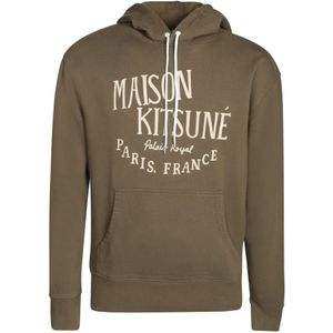 Maison Kitsuné, Heren, Sweatshirts & Hoodies, Groen, Maat: 2XL Katoen,
