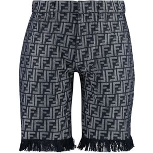 Fendi, Heren, Korte broeken, Blauw, Maat: W33 Denim,