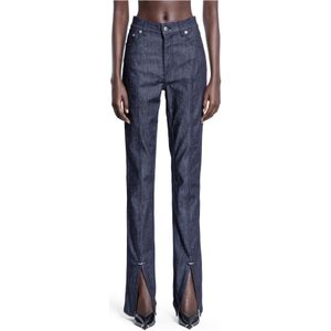 Mugler, Dames, Broeken, Blauw, Maat: W26 Denim,