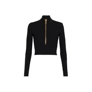 Balmain Coltrui court en maille , Black , Dames , Maat: 2XL