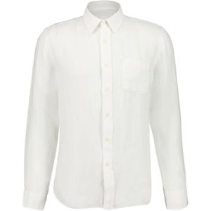 120% Lino, Heren, Overhemden, Wit, Maat: 3XL Linnen,