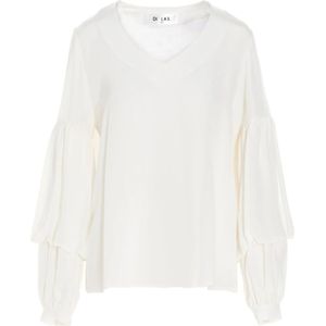 Di.la3 Pari', Dames, Blouses & Shirts, Wit, Maat: S Zijde,