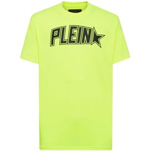 Philipp Plein, Heren, Tops, Geel, Maat: 2XL Katoen,