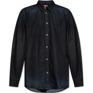 Diesel, Heren, Overhemden, Blauw, Maat: L Denim,