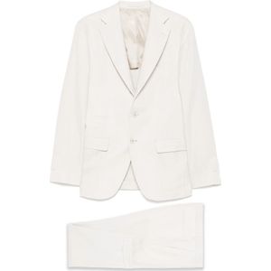 Eleventy, Heren, Pakken, Beige, Maat: XL Linnen,