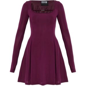 Versace Jeans Couture, Dames, Jurken, Rood, Maat: XS Velours,