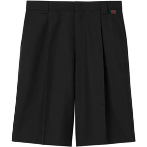 Gucci, Heren, Korte broeken, Zwart, Maat: L Wol,