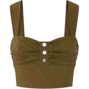 Pinko - Mouwloze Top - Multi - Mix van Linnen, Viscose en Elastaan