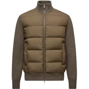Moncler, Heren, Jassen, Groen, Maat: L Wol,
