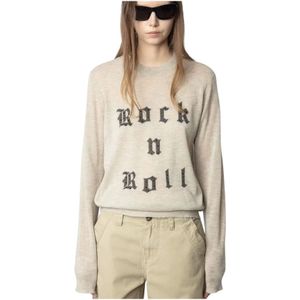 Zadig & Voltaire, Dames, Truien, Beige, Maat: L Kasjmier,
