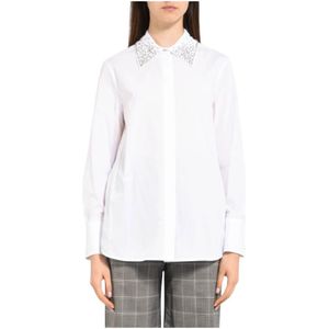 Max Mara Studio, Dames, Blouses & Shirts, Wit, Maat: M Katoen,