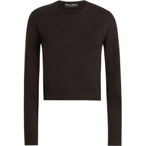 Dolce & Gabbana, Dames, Truien, Bruin, Maat: S Kasjmier,