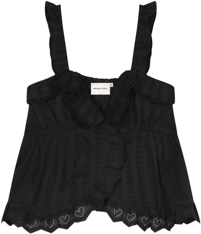 Fabienne Chapot - Top - Zwart - Mouwloos - Normale Pasvorm