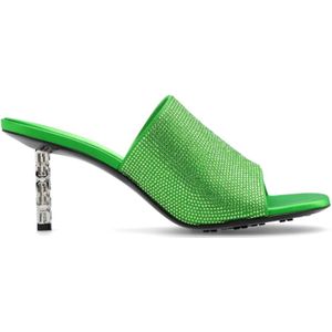 Givenchy - G Cube - Muiltjes - Groen - Leer - Decoratieve Hak