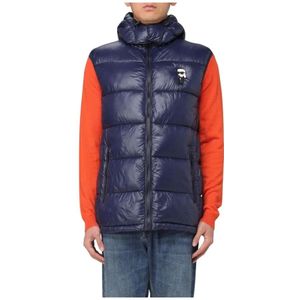 Karl Lagerfeld, Heren, Jassen, Blauw, Maat: M Poliester,