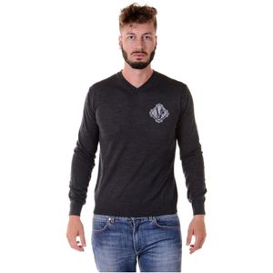 Versace Jeans Couture, Heren, Truien, Grijs, Maat: L Wol,