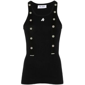 The Attico, Dames, Tops, Zwart, Maat: XS Katoen,