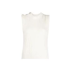 Ganni Vests , White , Dames , Maat: L