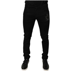 Dolce & Gabbana, Heren, Broeken, Zwart, Maat: M Denim,