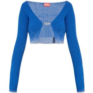 Diesel - M-Latina - Top - Blauw - 100% Katoen - Cropped Silhouet