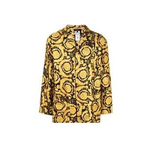 Versace Barok Patroon Zijden Shirt , Multicolor , Heren , Maat: S