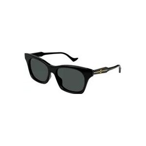 Gucci Vrouwelijke Cat-Eye Zonnebril met Uniek Parel Effect , Black , unisex , Maat: 55 MM