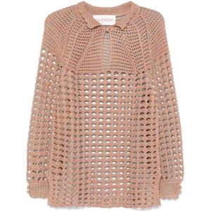 Open Haak Trui - Wit - 100% Katoen - Relaxed Fit