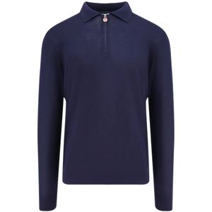 Kiton, Heren, Tops, Blauw, Maat: L Wol,