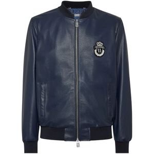 Billionaire, Heren, Jassen, Blauw, Maat: S Leer,