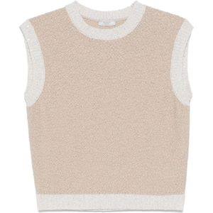 Peserico, Dames, Truien, Beige, Maat: L Katoen,