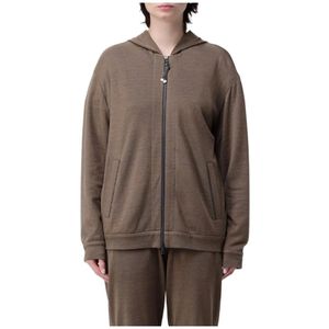 Brunello Cucinelli, Dames, Sweatshirts & Hoodies, Bruin, Maat: XL Jersey,