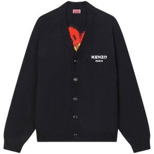 Kenzo, Heren, Truien, Zwart, Maat: L Katoen,