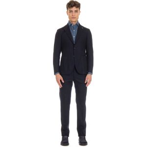 Tagliatore, Heren, Pakken, Blauw, Maat: 2XL Flanel,