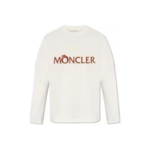 Moncler T-shirt met logo , Beige , Heren , Maat: XL