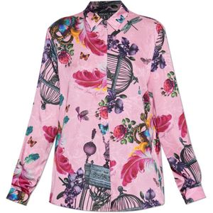 Versace Jeans Couture, Dames, Blouses & Shirts, Roze, Maat: XS Viscose,