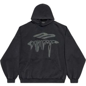 Balenciaga, Heren, Sweatshirts & Hoodies, Zwart, Maat: M Katoen,
