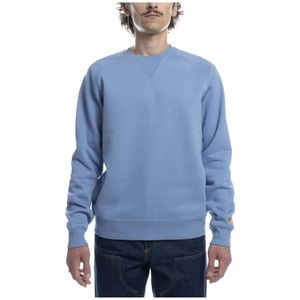 Carhartt Wip, Heren, Sweatshirts & Hoodies, Blauw, Maat: XL Katoen,