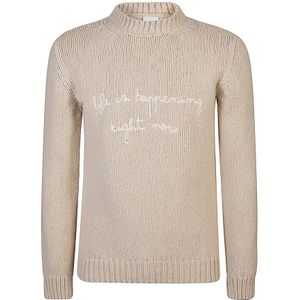 Eleventy, Heren, Truien, Beige, Maat: S Wol,