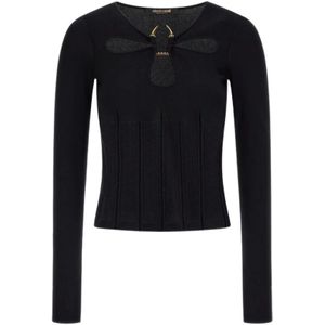Roberto Cavalli, Dames, Truien, Zwart, Maat: S Viscose,