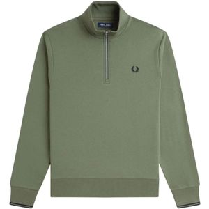 Fred Perry, Heren, Sweatshirts & Hoodies, Groen, Maat: M Katoen,