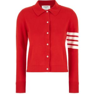 Thom Browne, Dames, Truien, Rood, Maat: 3XS Katoen,