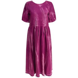 Ganni, Dames, Jurken, Paars, Maat: 2XS Denim,