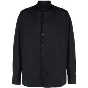 Giorgio Armani, Heren, Overhemden, Blauw, Maat: M Katoen,