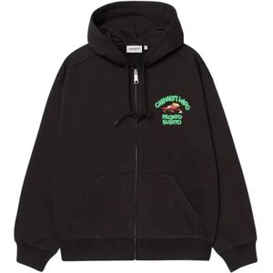 Carhartt Wip, Heren, Sweatshirts & Hoodies, Zwart, Maat: S Katoen,