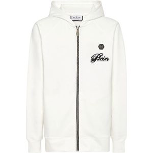 Philipp Plein, Heren, Sweatshirts & Hoodies, Wit, Maat: S Katoen,