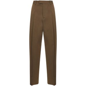 Bottega Veneta, Dames, Broeken, Bruin, Maat: XS Wol,